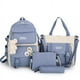 thumbnail image 1 of 5 Piece Set School Bags For Teenage Girls Canvas Solid Color Women Backpack Female Teen Student Schoolbag, 1 of 3