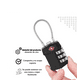 thumbnail image 2 of Candado de seguridad con cable de acero y clave de 3 dígitos, negro, 2 of 3