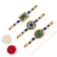 thumbnail image 1 of Juego de 3 pulseras Rakhi KSJONE de 33 cm Roli Tika, 1 of 8
