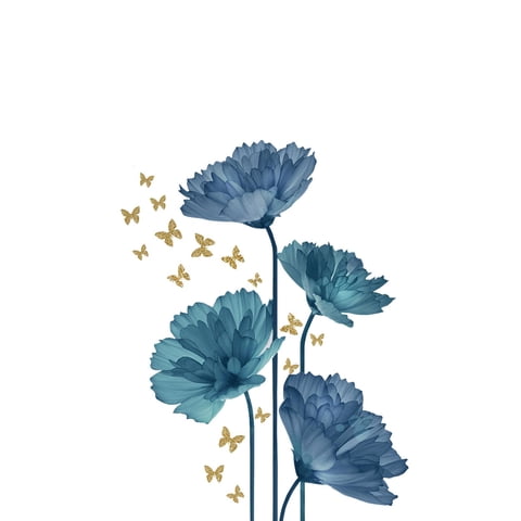 Magideal - Calcomanía De Pared Con Diseño De Mariposas Y Flores, Calcomanía De Pared Con Diseño Floral, Murales Modernos Extraíbles, Decoración De Arte De Pared