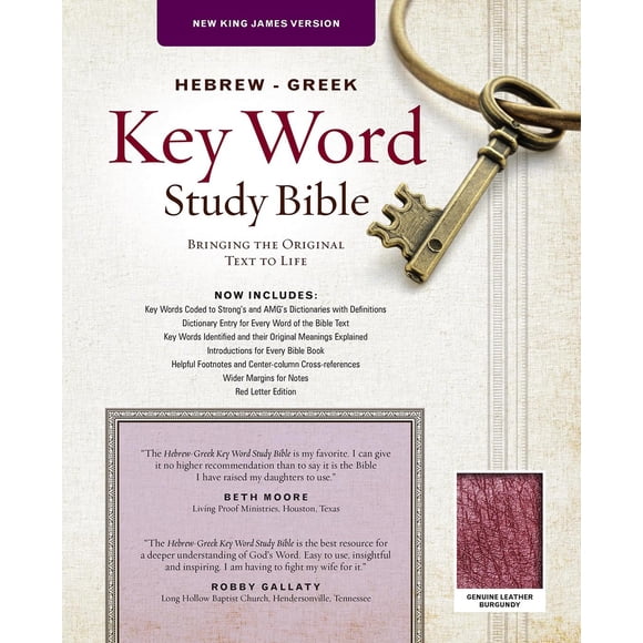 Biblia de estudio AMG Publishers, cuero burdeos, versión NKJV