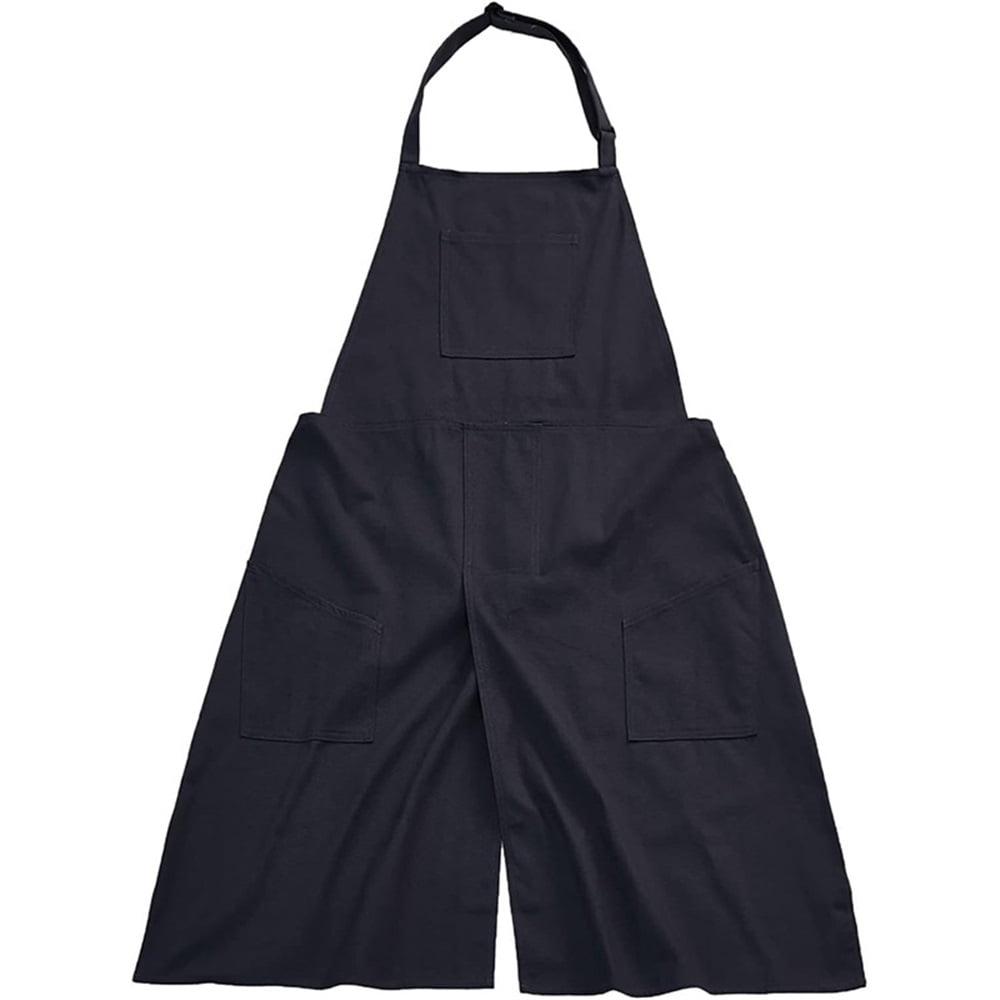 Xusx111 - Cerámica Delantal Dividido Pierna Largo Artista Pintura Delantales Con 3 Bolsillos Para Cerámica Arcilla Mujeres Hombres (negro)