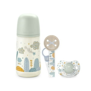 Suavinex - Set Mamadera 270 Ml + Broche + Chupete Fisiologico 0-6 Meses Dreams Azul