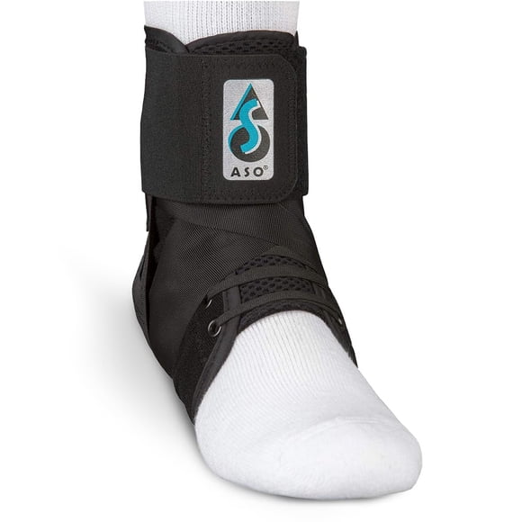 Tobillera Med Spec ASO Speed Lacer con esguince de tobillo negra