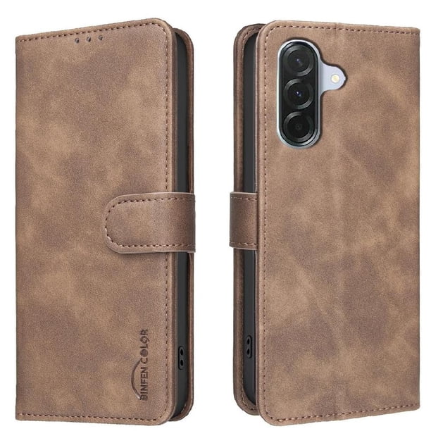 Funda Billetera para Samsung Galaxy S23 FE Protección RFID y Soporte Ajustable Marrón