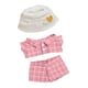 thumbnail image 1 of Conjunto De Ropa Para Muñecos De Peluche, Traje A Cuadros Rosa, Trajes Para Muñecos De Peluche De 15 Cm Con Sombrero Blanco, 1 of 3
