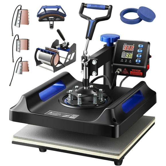 VEVOR - Prensa térmica 8 en 1 de 38 x 38 cm, con giro de 360°, para camisetas
