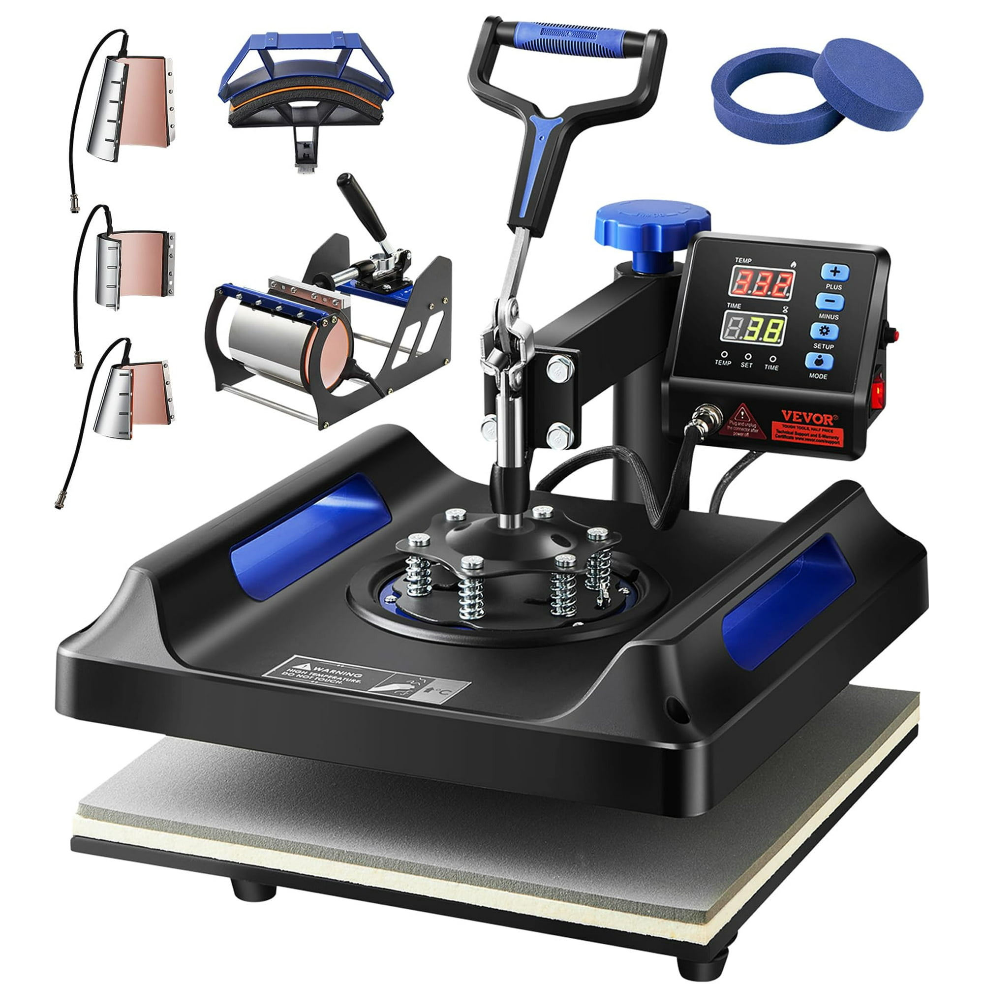 Vevor - Prensa Térmica 8 En 1 De 38 X 38 Cm, Con Giro De 360°, Para Camisetas