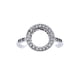 thumbnail image 1 of Anillo Solitario Circular Circonitas Pavé y Corazones, Talla 8, Plata 926, 1 of 6