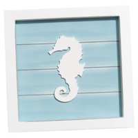 Magideal - Letreros De Placa De Madera Rústica, Colgante De Playa Temático, Esculturas De Pared Talladas En Madera Para Bar, Hogar, Dormitorio, Habitación De Niñ Hipocampo