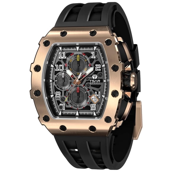 Reloj TSAR BOMBA Tonneau Luxury Waterproof 50 m para hombre