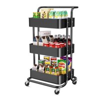 Mp - Carro Estante Organizador Multiuso Con 3 Niveles Y Ruedas