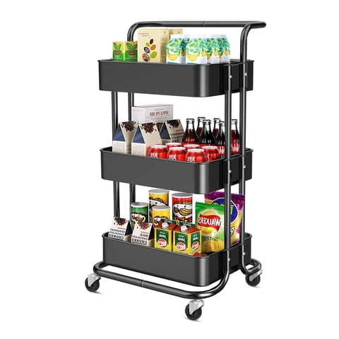 Mp - Carro Estante Organizador Multiuso Con 3 Niveles Y Ruedas