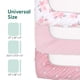 thumbnail image 3 of Sábanas para cuna mini The Peanutshell, paquete de 3, rosa floral, 3 of 7