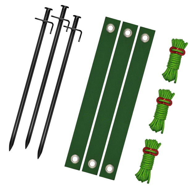 Estacas y soportes para árboles, kit de estacas para árboles de alta resistencia, fácil de usar, alto rendimiento para árboles jóvenes, suministros de Estaca negra