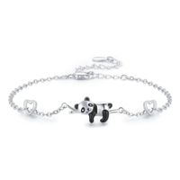 Genérico - Pulsera Plata 925 Panda Animales Mujer