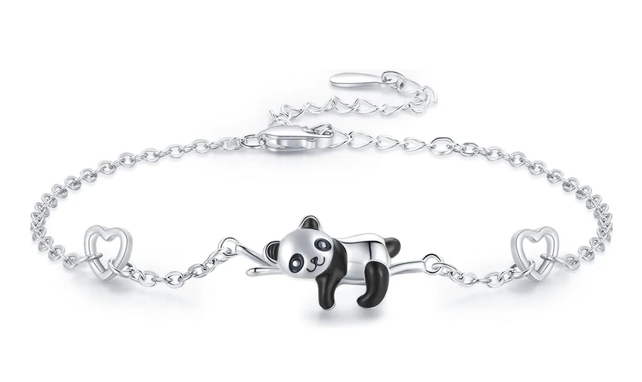 Genérico - Pulsera Plata 925 Panda Animales Mujer