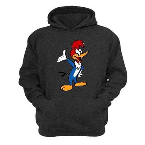 Genérico - Polerón Canguro El Pájaro Loco Gris Oscuro Talla Xs Unisex