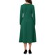thumbnail image 3 of INSPIRE CHIC Vestido de Manga Larga para Mujer Invitada de Boda Formal Cóctel Cuello Redondo Vestido Maxi Línea A M Verde Oscuro, 3 of 6