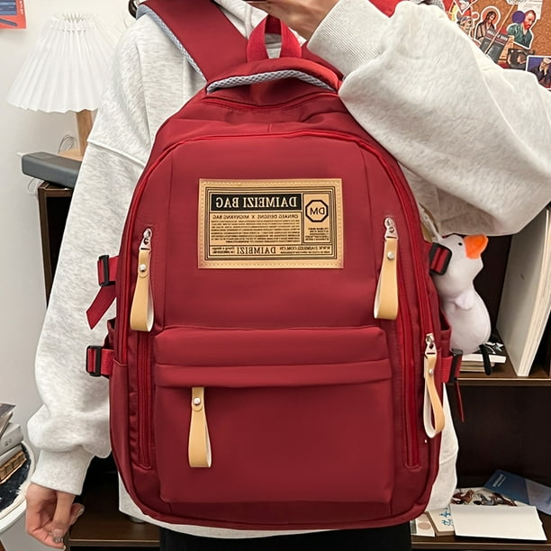 Large capacity Oxford cloth lightweight backpack for boys in middle and high school, retro student bag