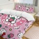 thumbnail image 2 of Hello Kitty Strawberry Coffee 3 Pieces Duvet Cover Set Full Size Super Soft Fade Resistant Microfiber, 2 of 4