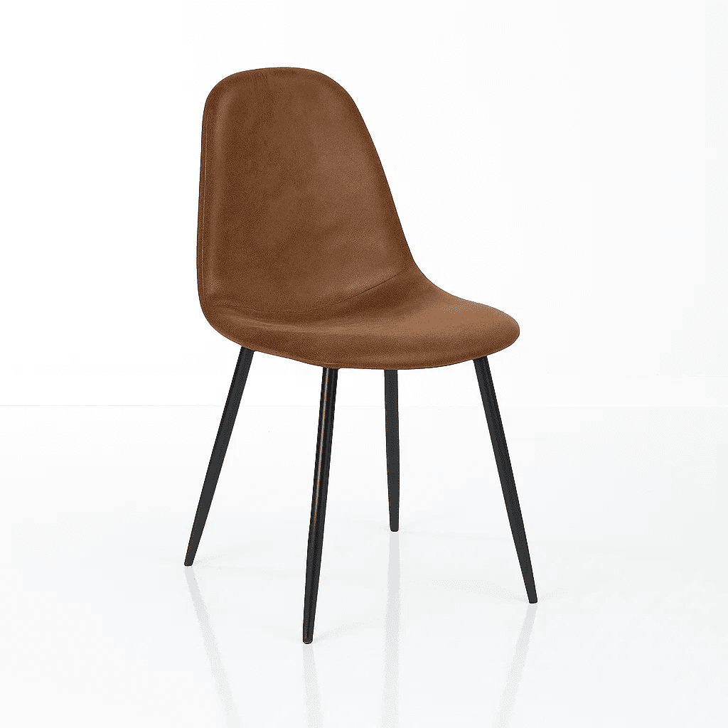 Klik Muebles - Silla Spoon Ecocuero Vintage Café Oscuro