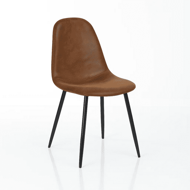 Silla Spoon Ecocuero vintage café oscuro