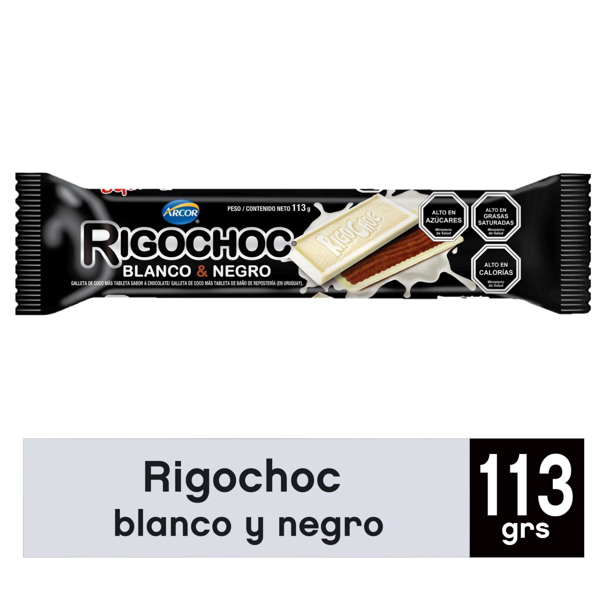 Galleta Bañada Rigochoc Blanco Y Negro 113 g Arcor