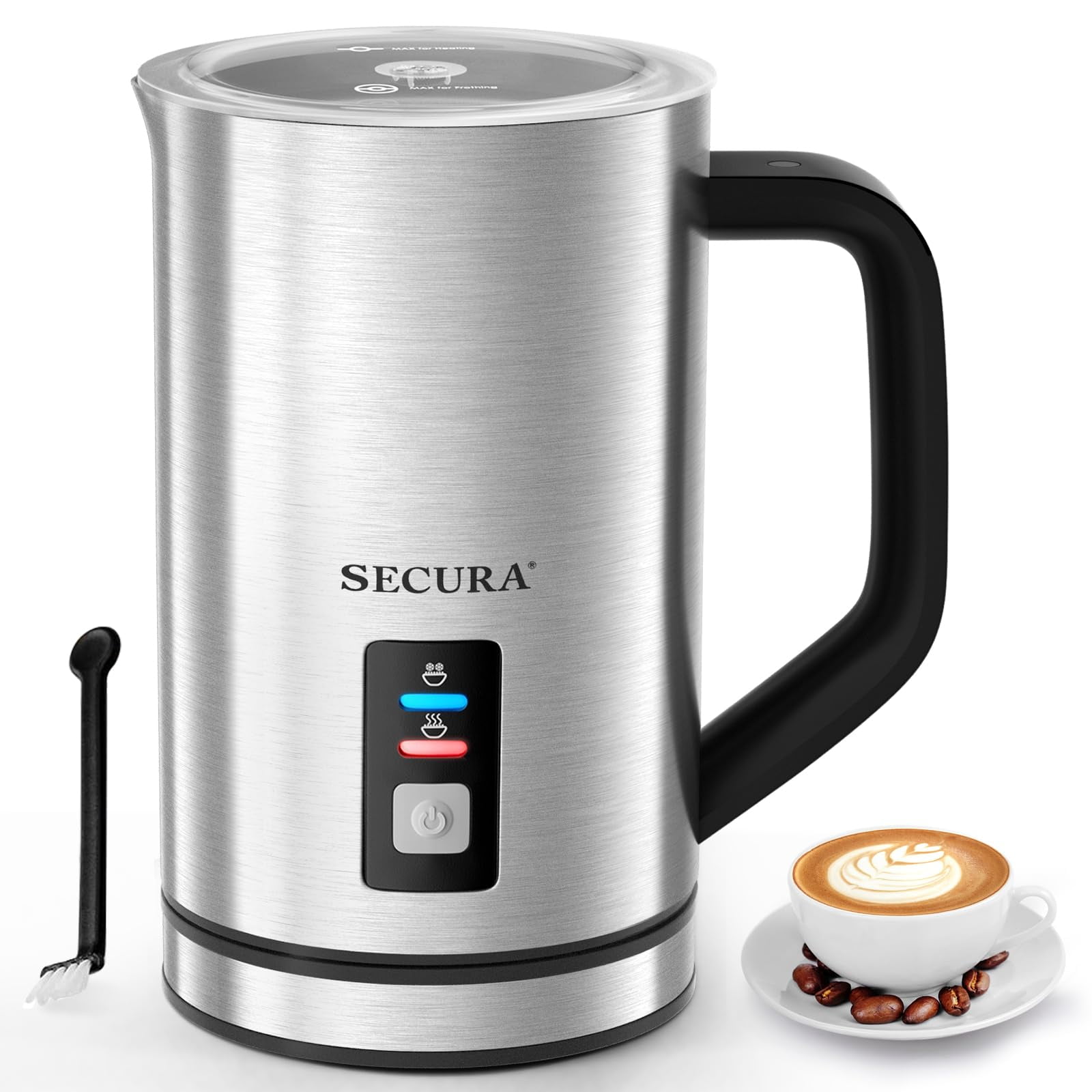 Vaporizador De Leche Eléctrico Milk Frother Secura, 250 Ml, 120 V