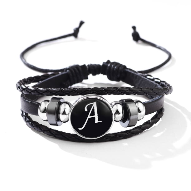 Stackable PU Leather Chain Bracelet - 26 English Letter Pattern - Perfect Birthday Gift for Personality Lovers!