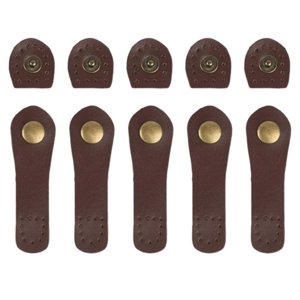 Bothyi - 5 Piezas Pu Cuero Bolso Hebilla Preperforado Agujeros Bolsas Cerrojo Hebillas Café