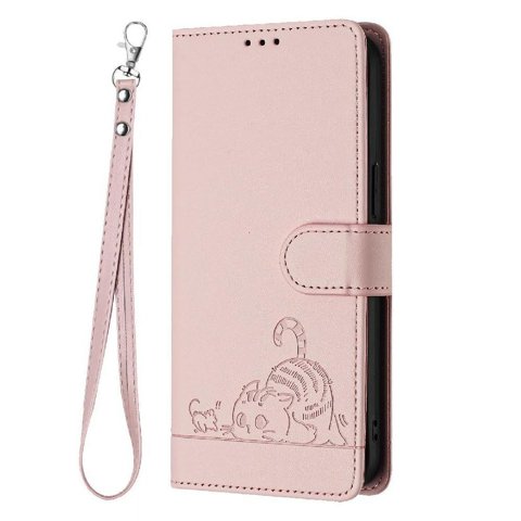 Funda Tipo Cartera Foxdock Para Oppo Reno 12F Con Soporte, Ranuras, Rfid, Diseño De Gato