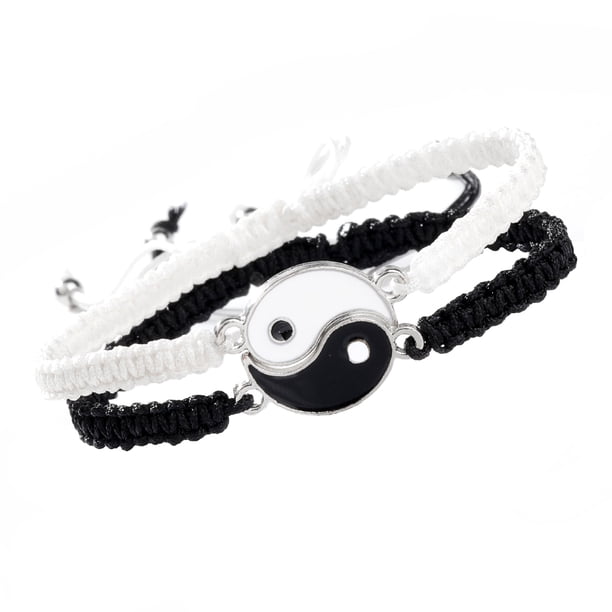 2Pcs Yin Yang Adjustable Bracelets - Perfect Gift for BFFs & Couples on Valentine's Day!