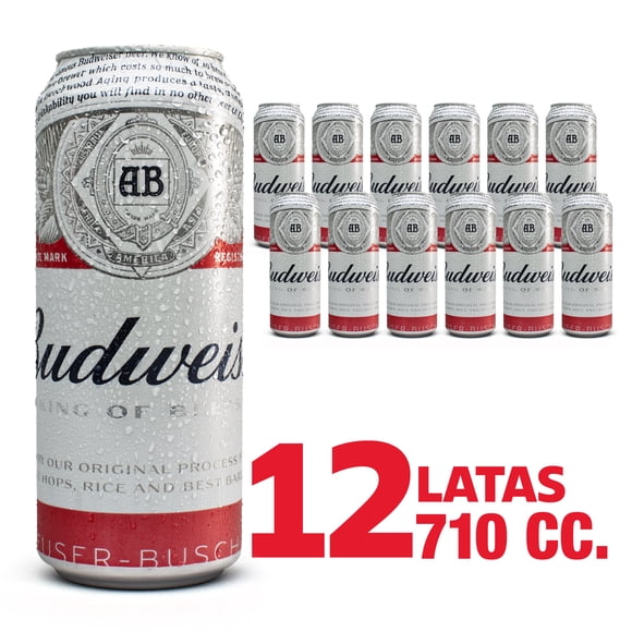 Cerveza Budweiser, Latón Pack x12 710 cc