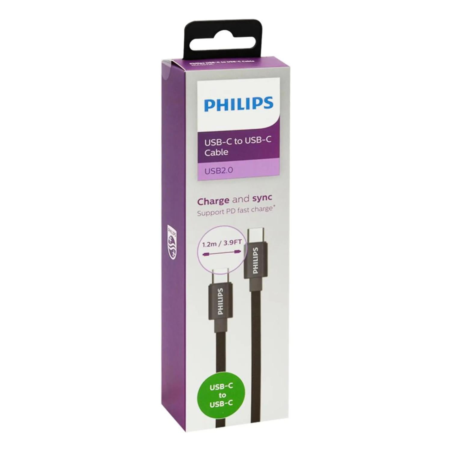 Philips - Cable De Carga Usb C A Usb C 120cm Negro Dlc5533c/97