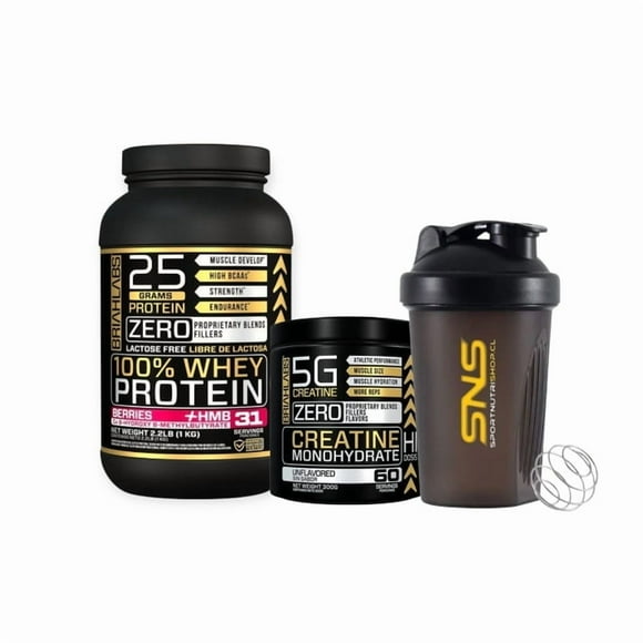 Pack Proteina 100% Whey 1kg Berries + Creatina 60sv + Shaker -