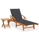 thumbnail image 1 of Reposera de jardín Casafoyer con mesa y cojín de madera de acacia, 1 of 5