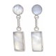 thumbnail image 1 of Aros Nácar Rectangular Plata 950 Tornillo Mariposa Colgantes Mujer Elegantes Piedra Blanca., 1 of 3