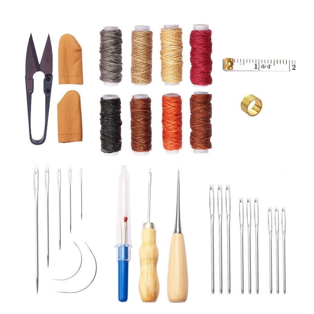 Kit De Herramientas De Cuero De 32 Piezas Juego De Herramientas De Trabajo De Cuero De Costura A Mano De Cuero DIY