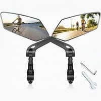 Xusx111 - 1 Par De Bicicleta Espejo Manillar [Izquierda + Derecha], Espejo De Bicicleta De Vidrio Hd, 360 ° Giratorio Ajustable Retrovisor A Prueba De Choques, Para Bicicleta Eléctrica Bicicleta De Mo