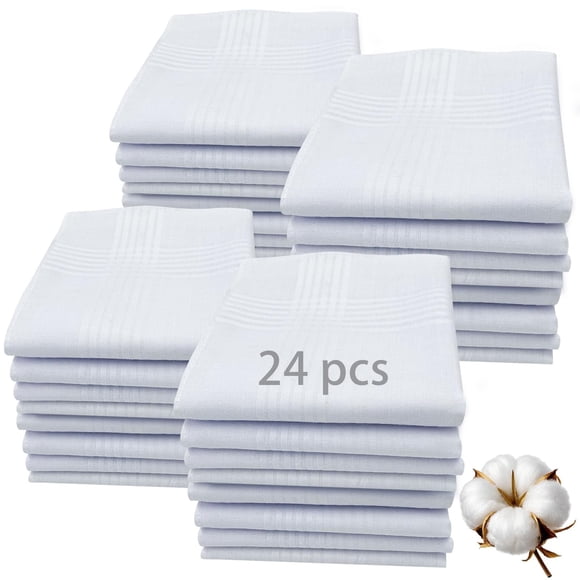 Pañuelos ARKBAODAN 24 uds 41 cm Blanco de Algodón