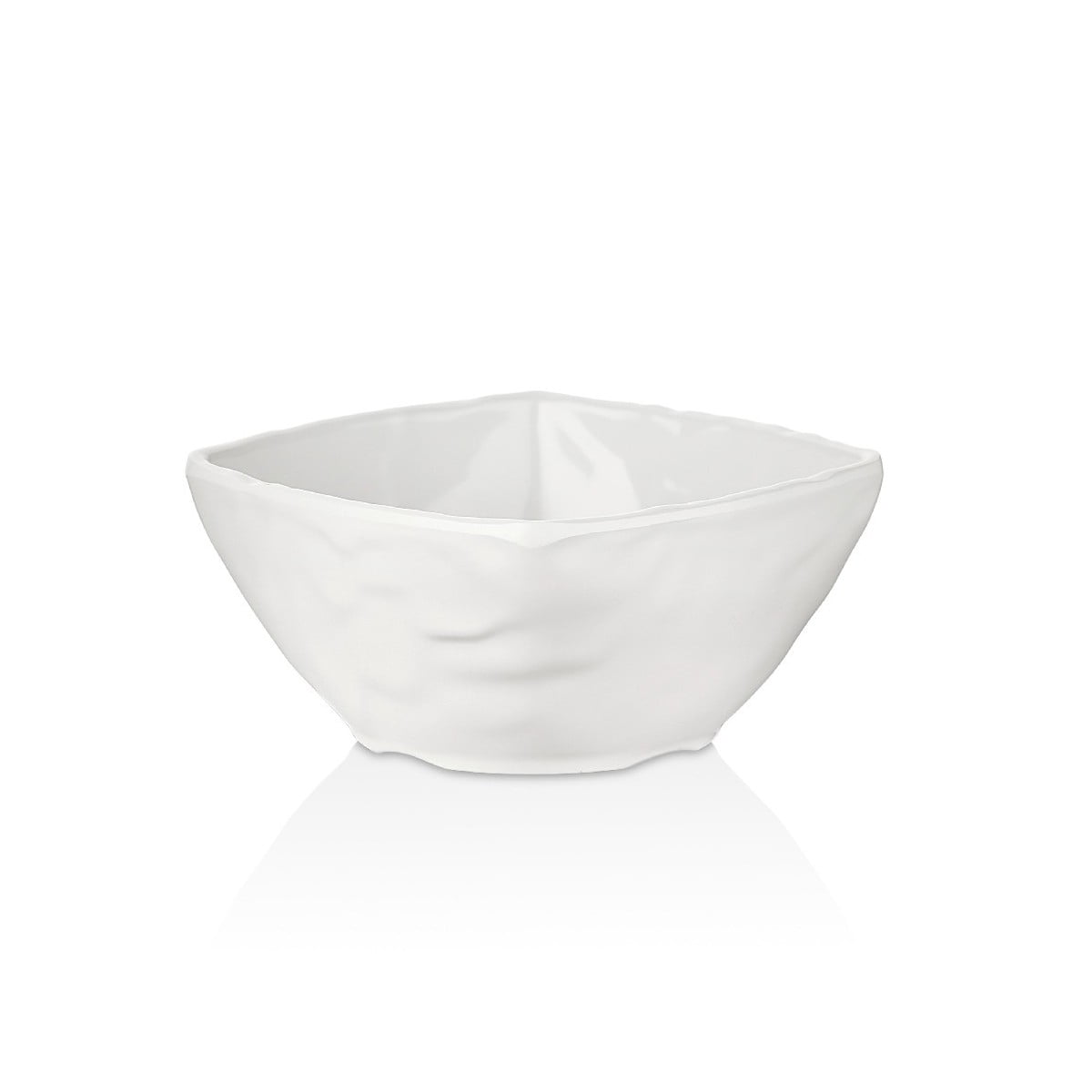 Kulsan - Set De 6 Bowls Melamina Cuadrado Blanca 12.5x12.5 Cm Línea Carre