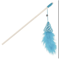 Genérico - Varita Interactiva De Madera Para Gato Azul Juguete