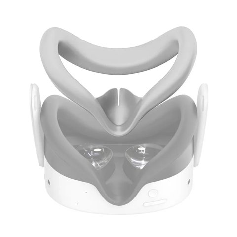 Genérico - Funda Facial De Silicona Vr Compatible Con Meta Quest 3S - Accesorios De Repuesto Para Máscaras Faciales Resistentes A Las Fugas De Luz Y Al Sudor-Gris