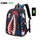 thumbnail image 1 of Cool shark mouth prints bagpack boy camouflage college bags unisex schoolbags waterproof backpacks student large capacity bags, 1 of 3