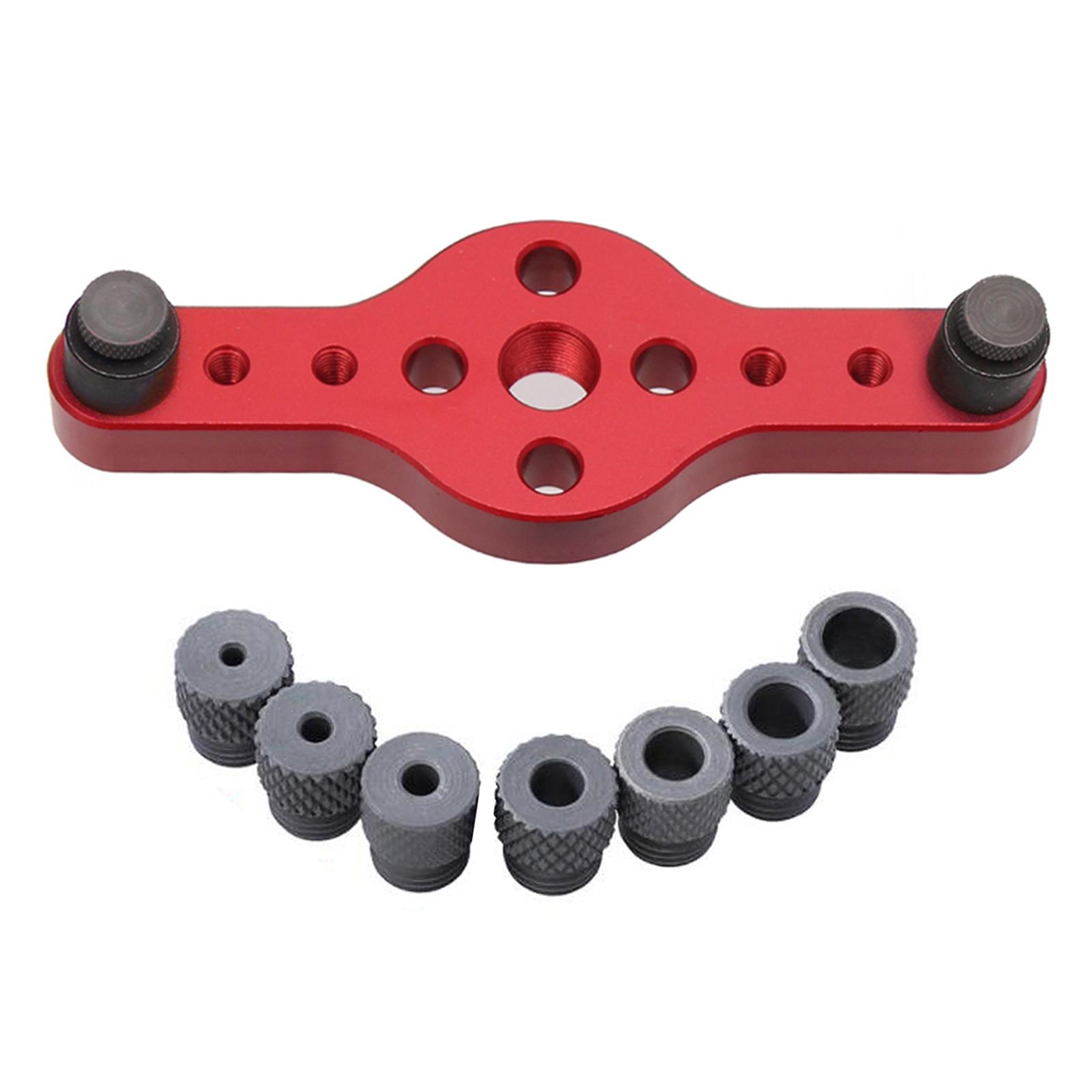 Magideal - Agujero De Carpintería De Espiga Autocentrante Vertical Con Casquillos De Taladro De 2-10Mm Localizador De Bolsillo Con Casquillos De Taladro Herramie , Rojo Tipo 2 (Rojo)