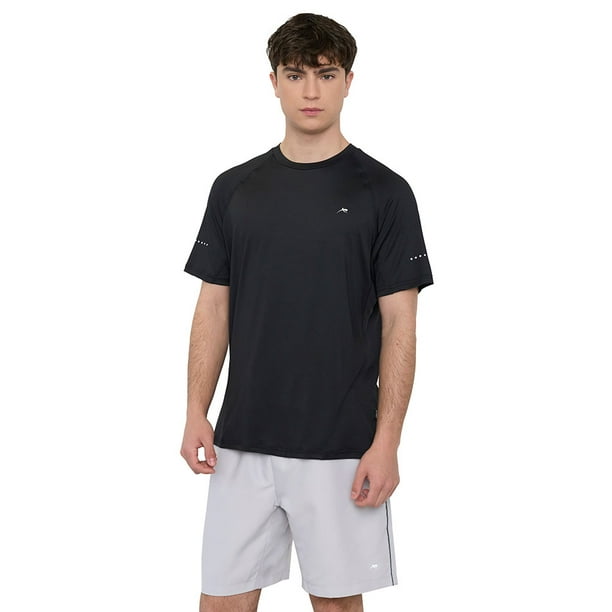 Polera Hombre Deportiva R-Neck Negro Corona