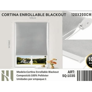 Todostore - Cortina Roller Blackout 120X200Cm Gris-1035
