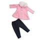 thumbnail image 3 of 18 pulgadas ni?a mu?ecas ropa conjunto de abrigo de lana + pantalón accesorios rosa, 3 of 5
