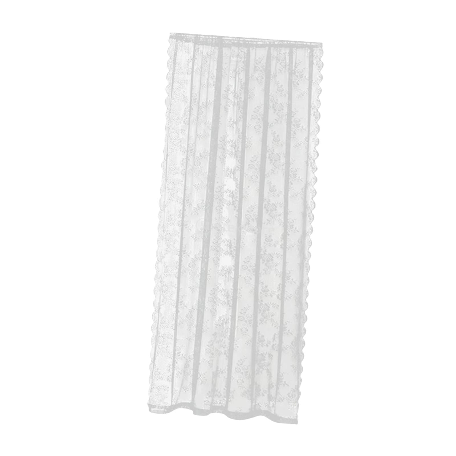 Bothyi - Cortina De Encaje Con Bordado Floral Para Dormitorio, Oficina, Boda, Color Blanco